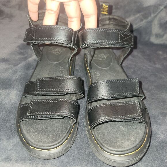 Dr. Martens Black Junior Klaire Leather Strap Sandals Size 6 - Picture 6 of 8